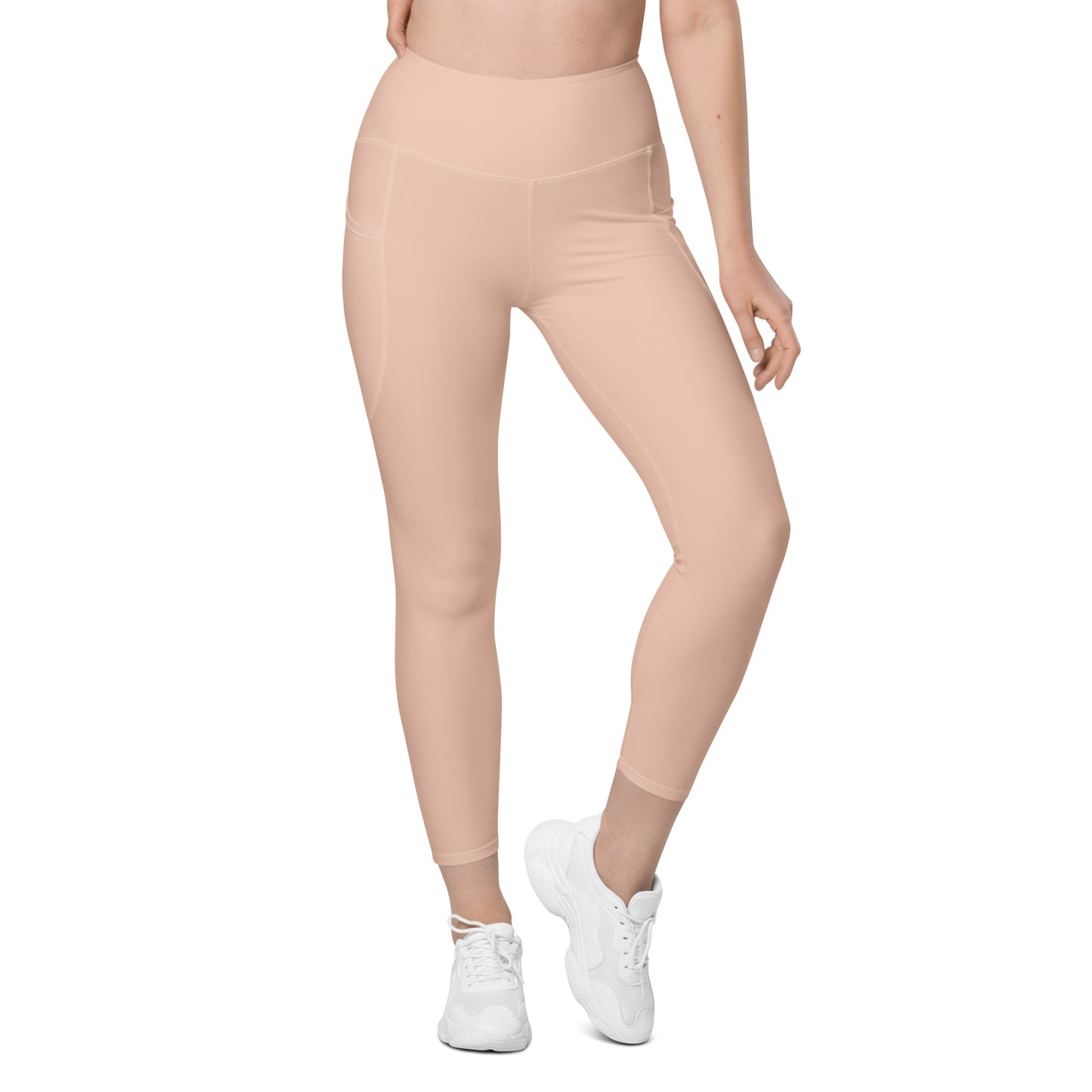 Dirty Pink Athletic Leggings With Pockets