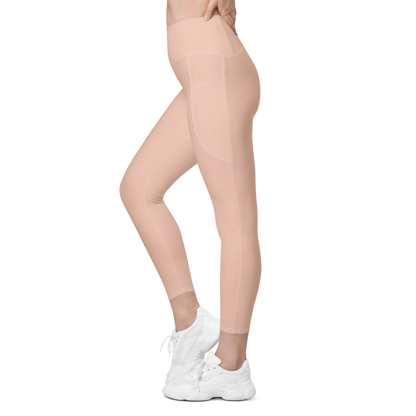 Dirty Pink Athletic Leggings With Pockets