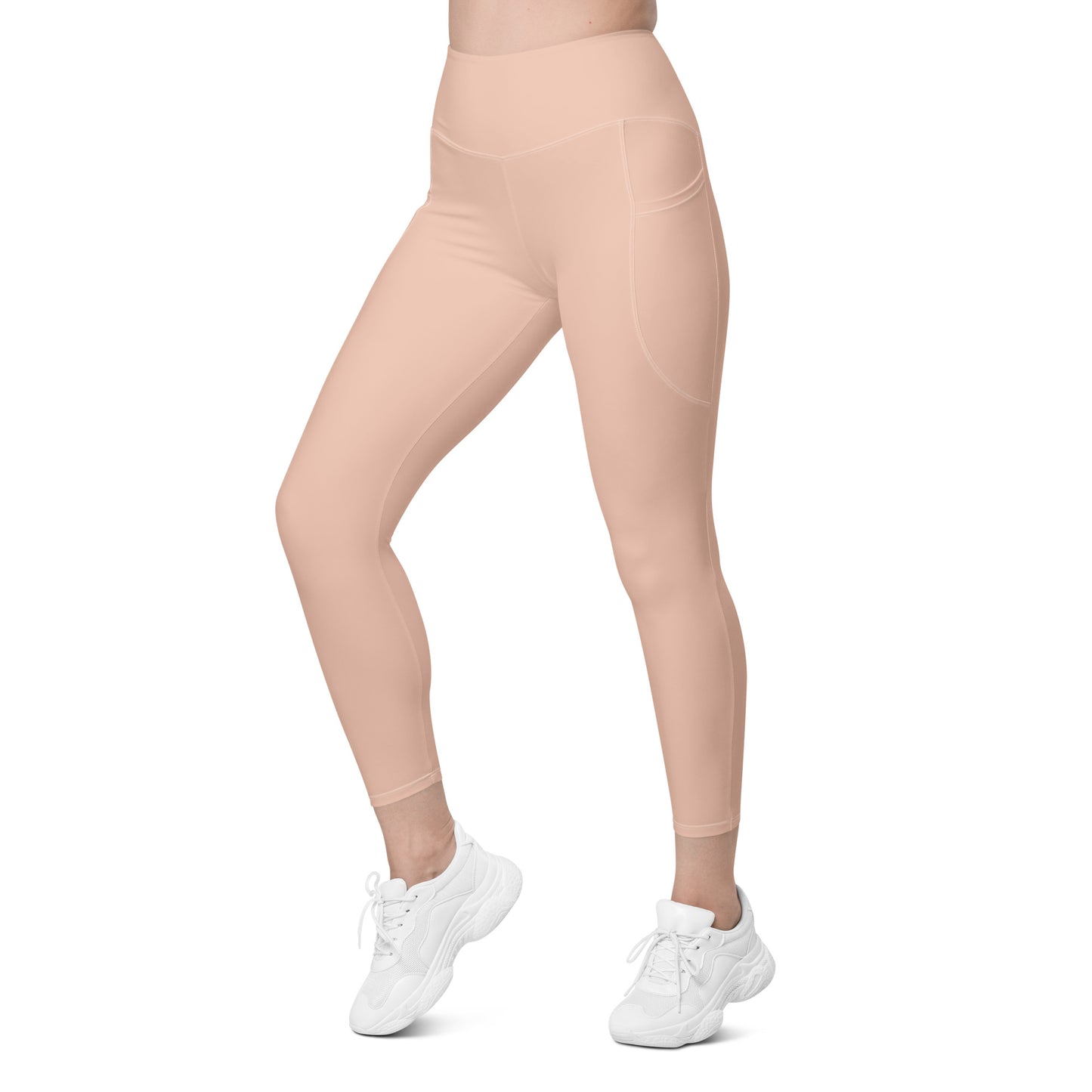 Dirty Pink Athletic Leggings With Pockets