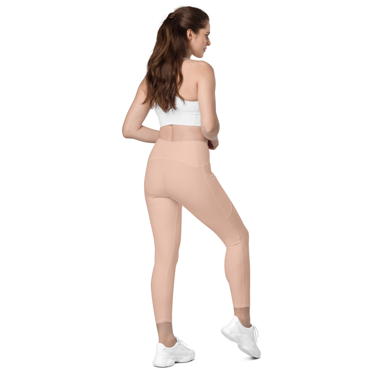Dirty Pink Athletic Leggings With Pockets