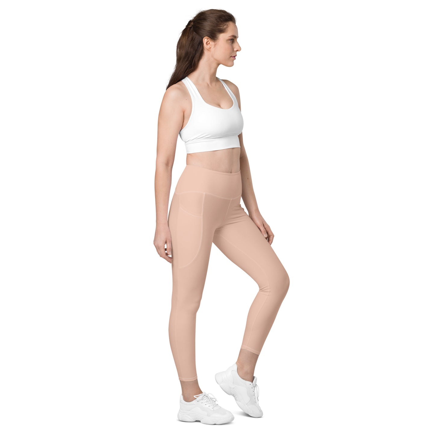 Dirty Pink Athletic Leggings With Pockets