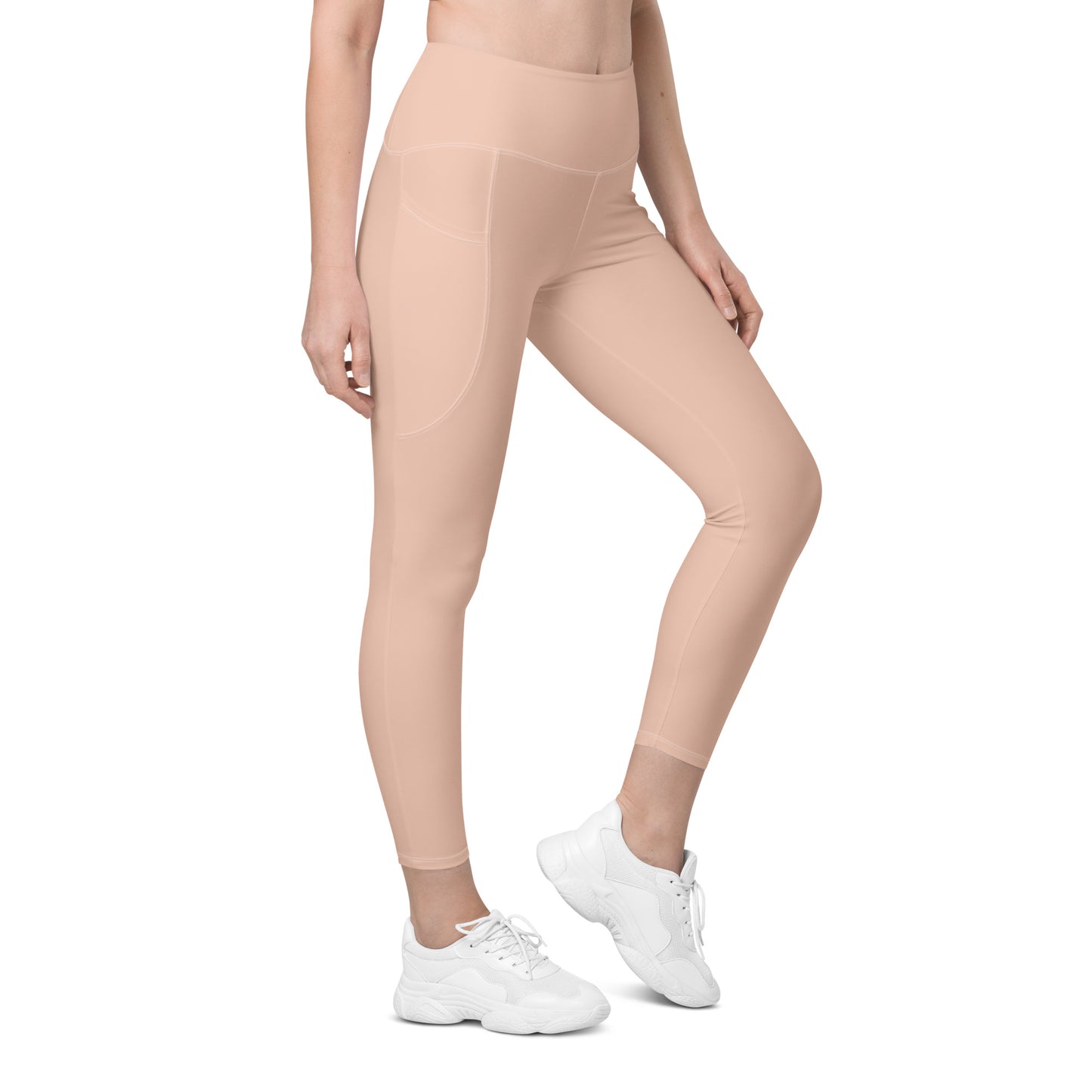 Dirty Pink Athletic Leggings With Pockets