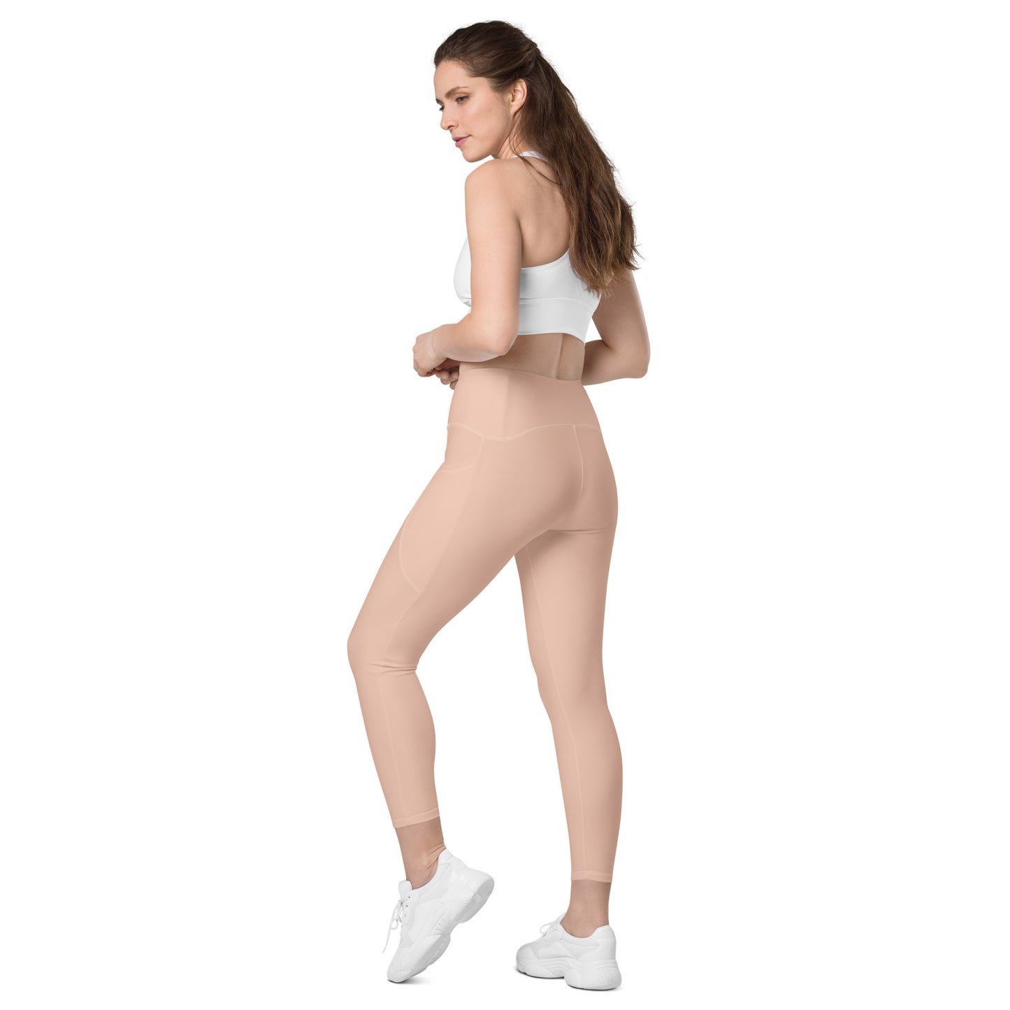 Dirty Pink Athletic Leggings With Pockets