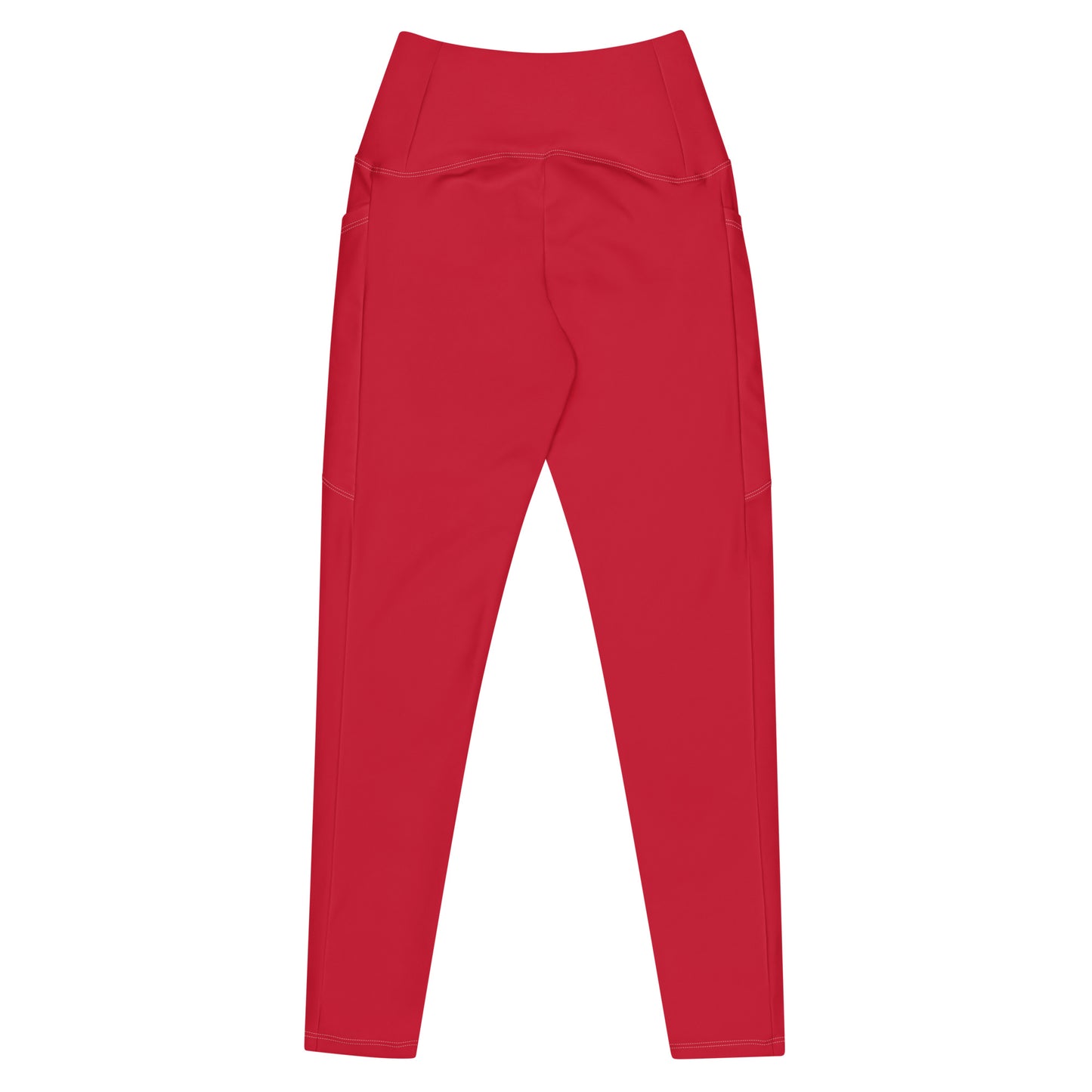 Red Athletic Leggings with pockets