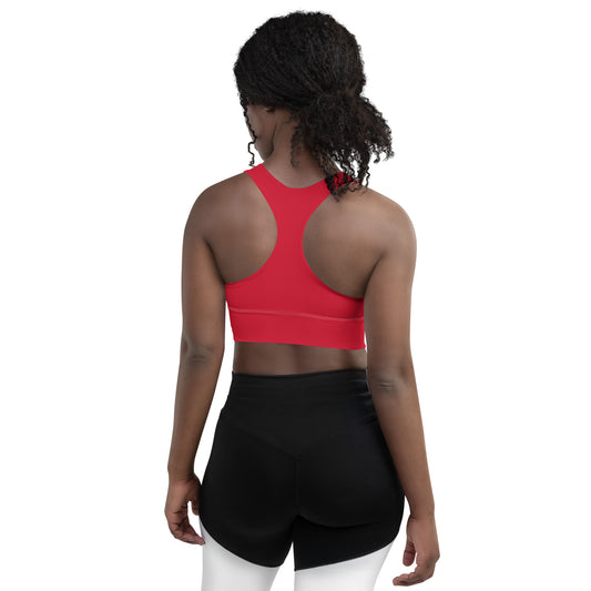 Red Women's Longline Sports Bra