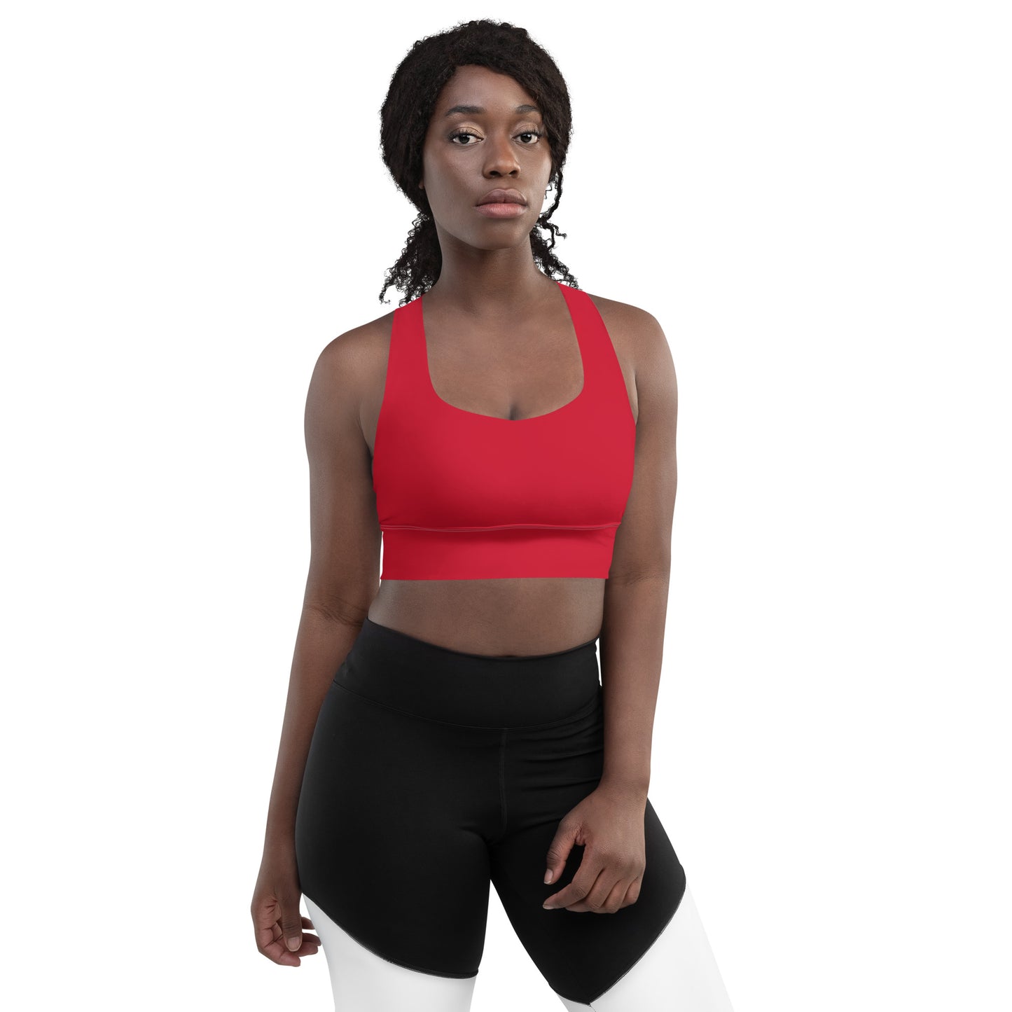 Red Women's Longline Sports Bra