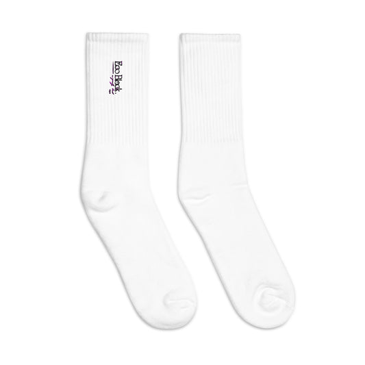 Eco Black Embroidered Socks