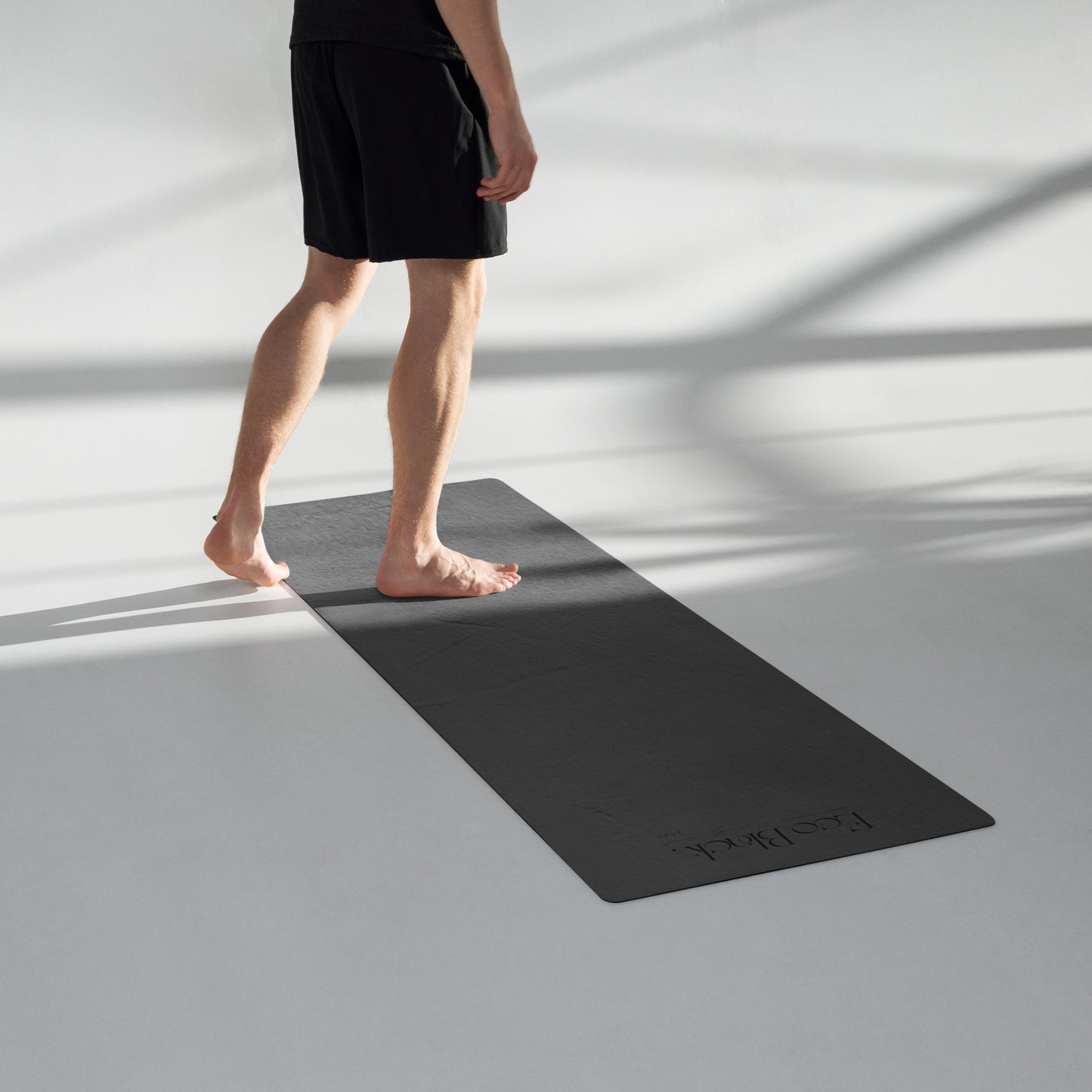 Eco Black Full Moon Premium Rubber Yoga Mat Product mockup