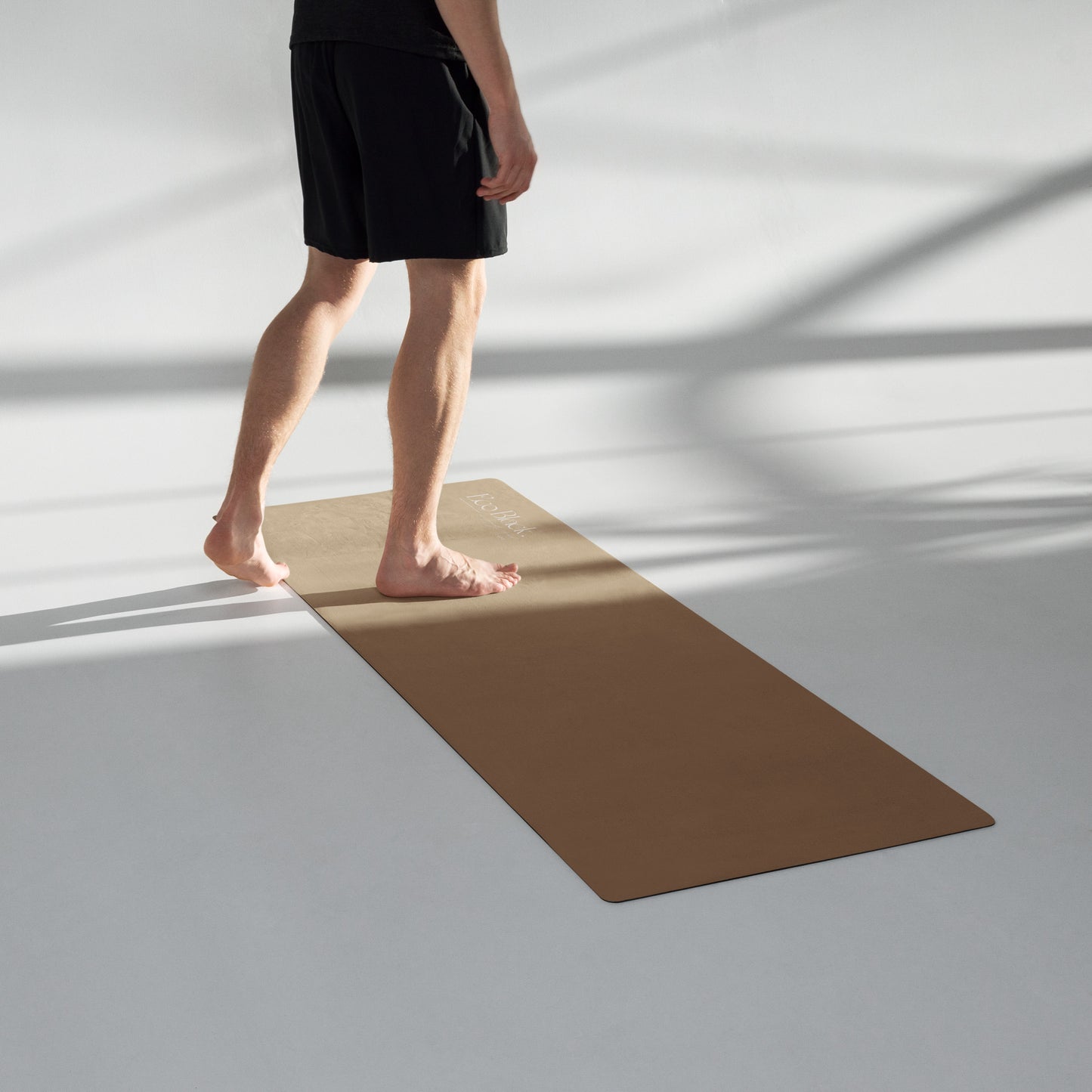 Eco Black Golden Sandstone Premium Rubber Yoga Mat Product mockup