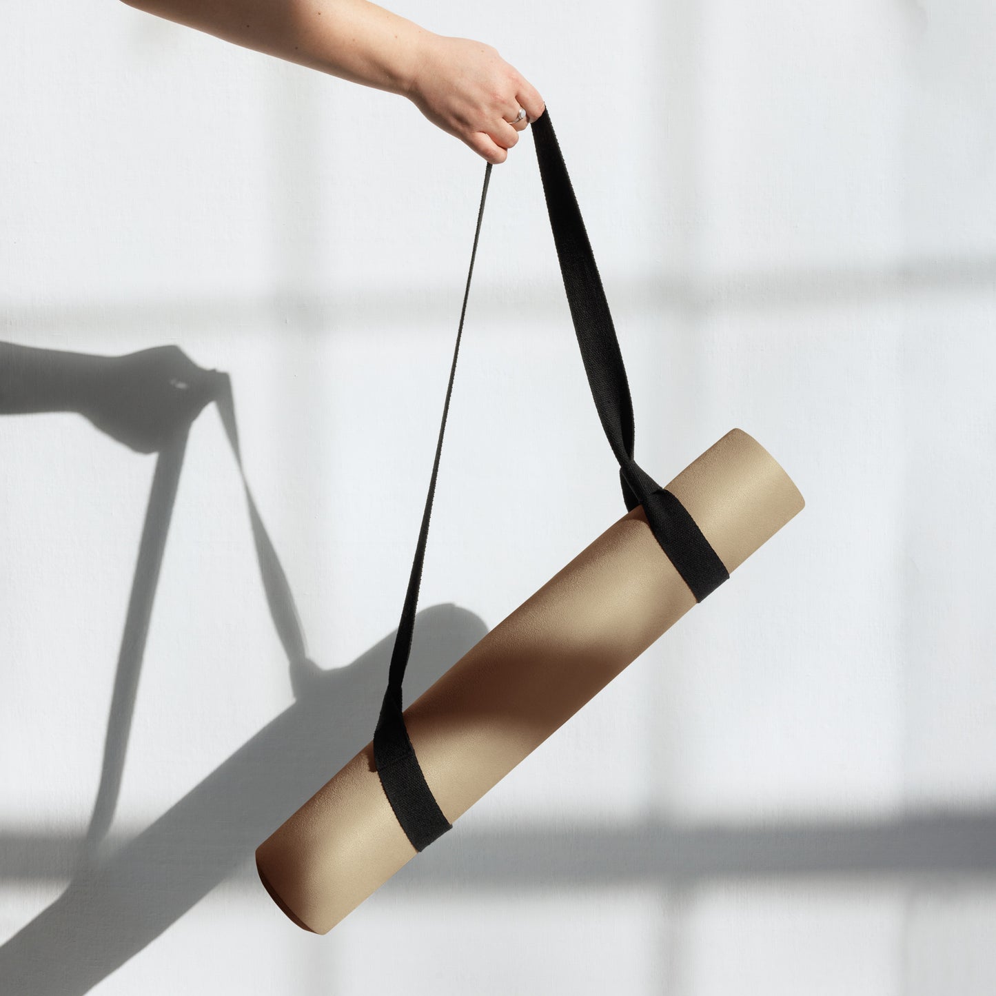 Eco Black Golden Sandstone Premium Rubber Yoga Mat Product mockup
