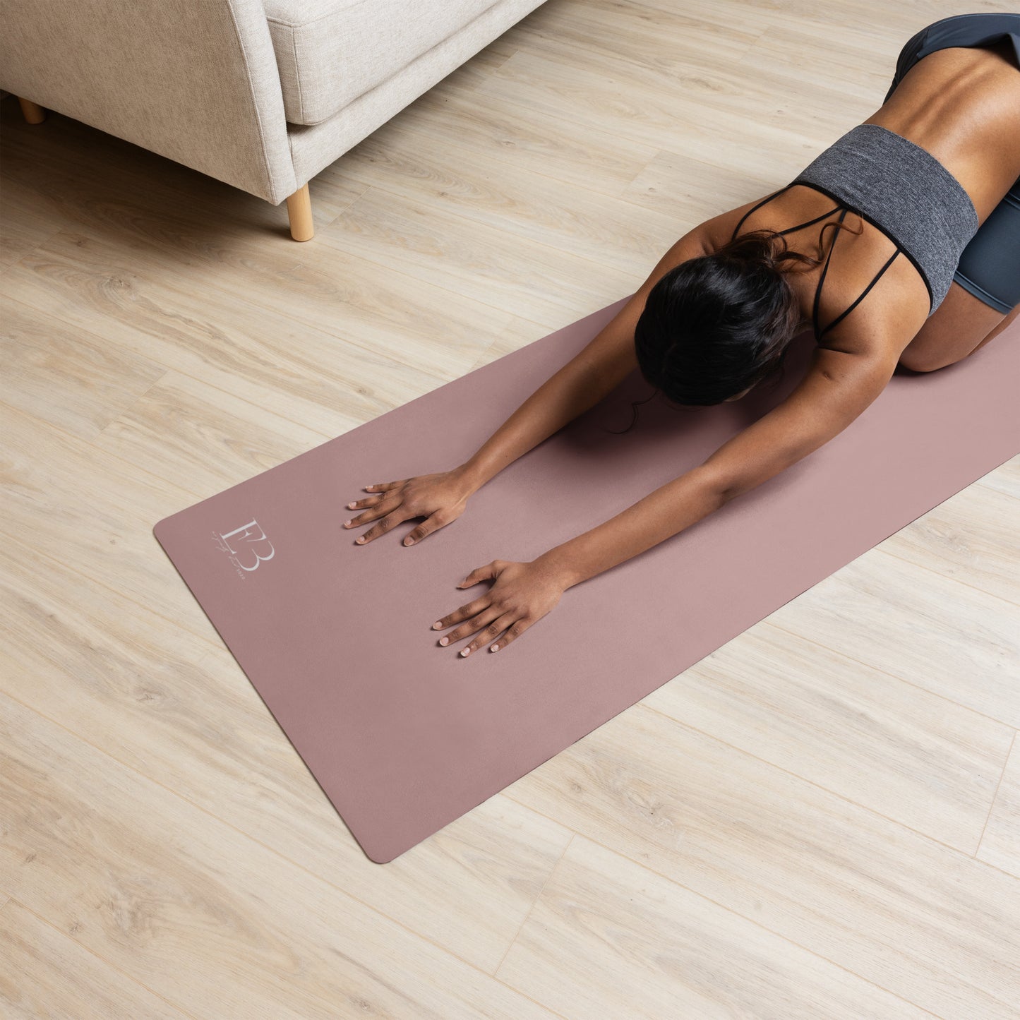 Eco Black Clay Serenity Premium Rubber Yoga Mat Product mockup