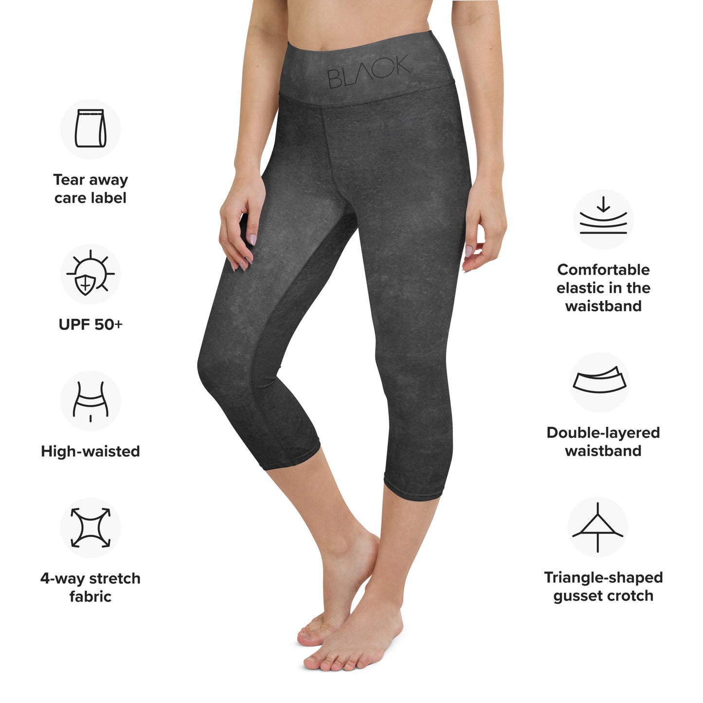 Eco Black Yoga Capri Leggings