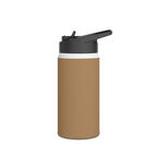 Sandstone matte stainless steel water bottle with black straw-style spout
