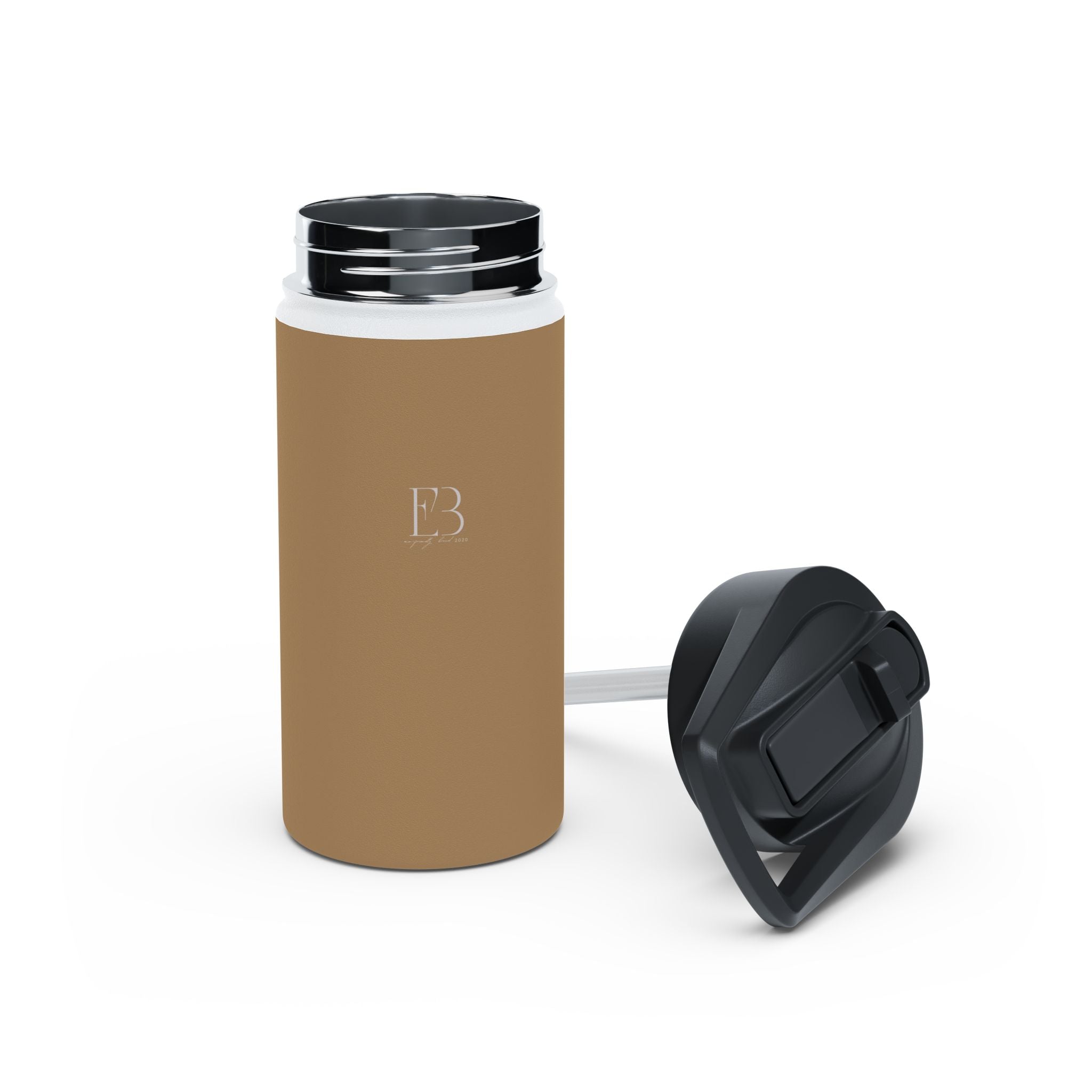 Golden Sandstone Matte Stainless Steel Water Bottle – Insulated Yoga, Gym & Outdoor Bottle with Sports Lid
