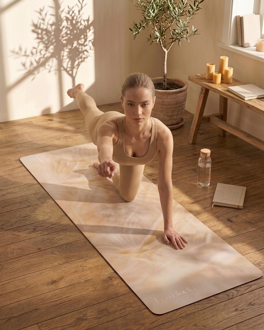 Feather Whisper Natural Rubber Yoga Mat | Non-Toxic & Eco-Friendly | Eco Black