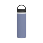 Slim insulated stainless steel water bottle with handle lid in pale iris