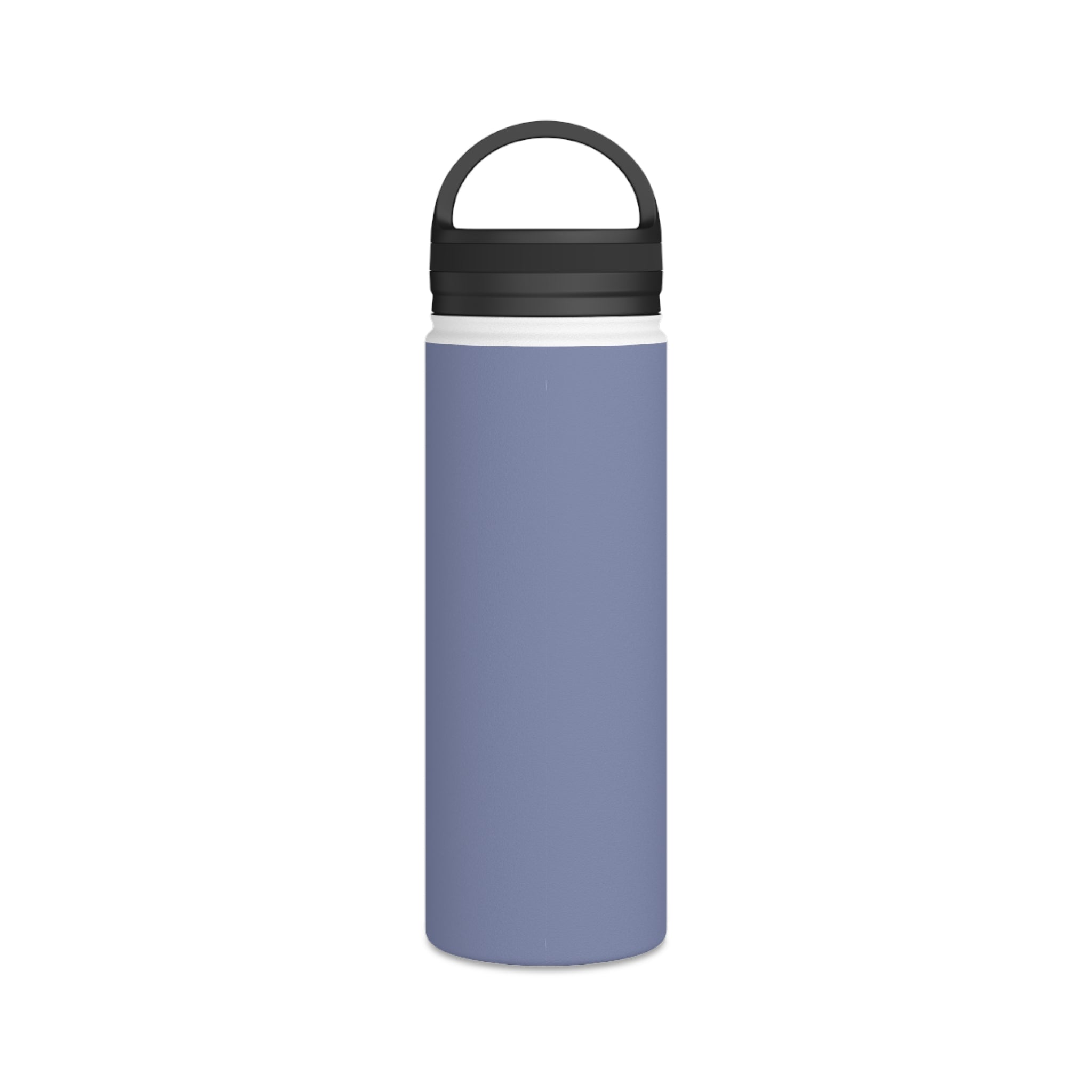 Slim insulated stainless steel water bottle with handle lid in pale iris