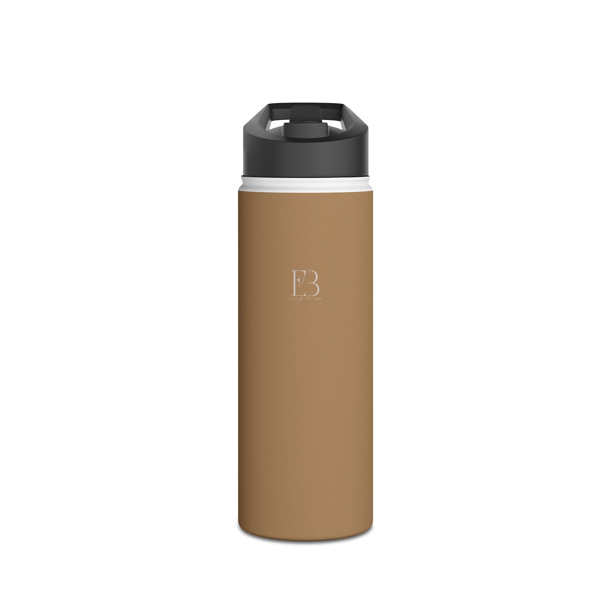 Golden Sandstone Matte Stainless Steel Water Bottle – Insulated Yoga, Gym & Outdoor Bottle with Sports Lid