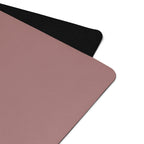 Clay pink yoga mat corner with black non-slip border