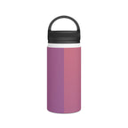 Rose orchid insulated stainless steel water bottle with black handle lid