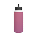 Rose orchid insulated stainless steel water bottle with black spout lid