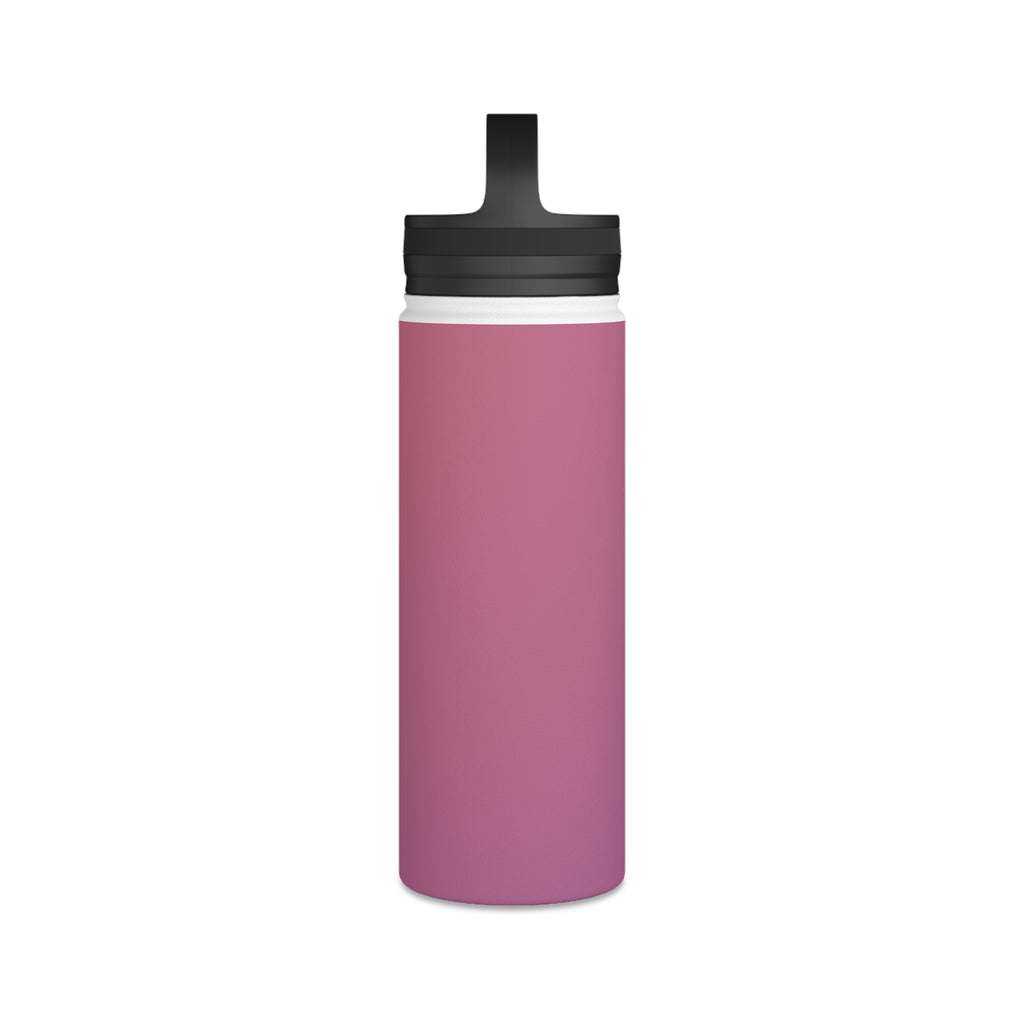 Rose orchid insulated stainless steel water bottle with black spout lid