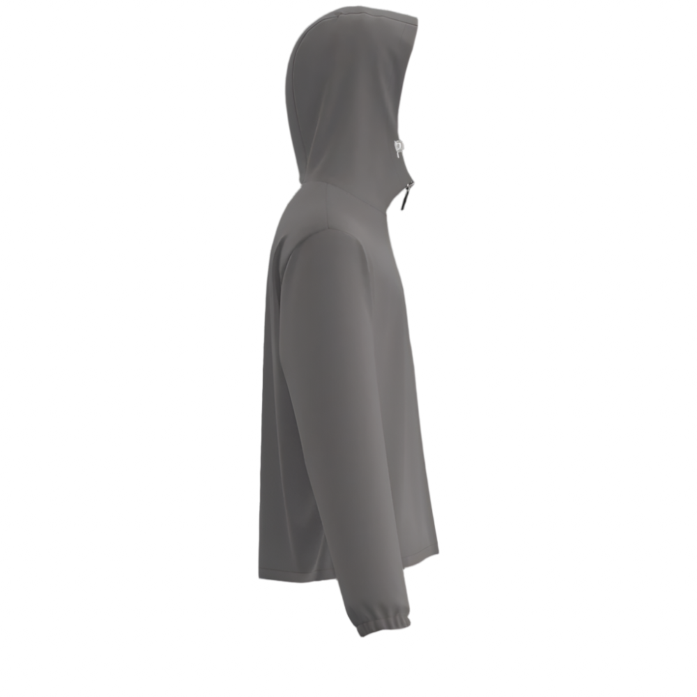 Athletic Gray Men's Full-Zip Hooded Windbreaker Jacket - Water Resistant
