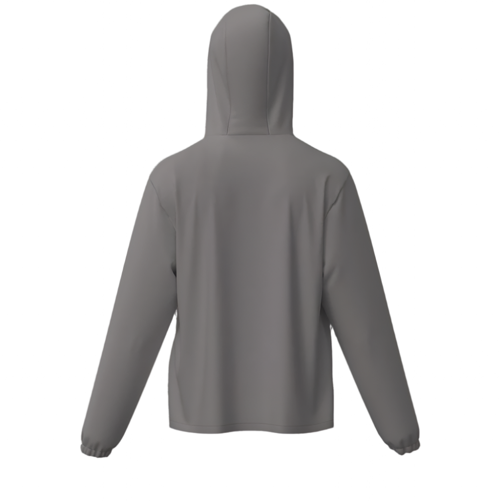 Athletic Gray Men's Full-Zip Hooded Windbreaker Jacket - Water Resistant