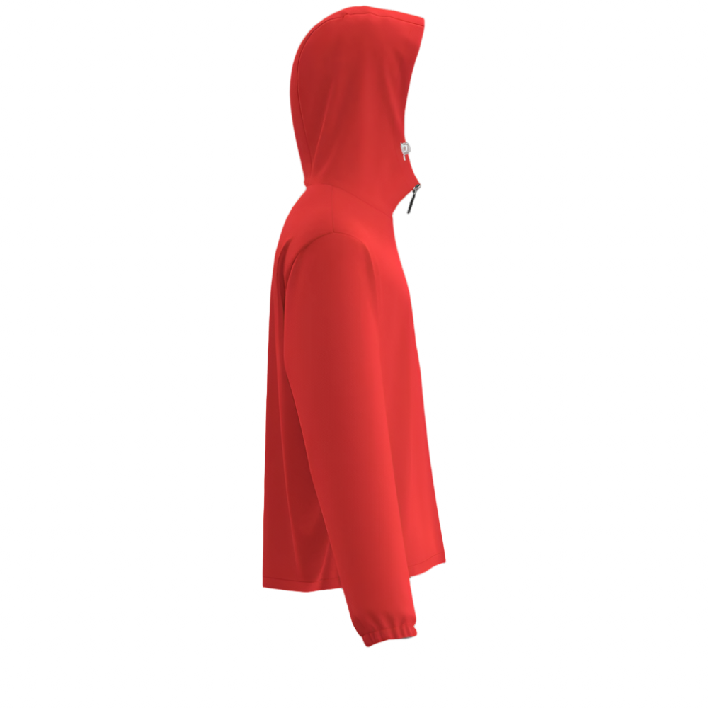 Athletic Red Men's Full-Zip Hooded Windbreaker Jacket - Water Resistant