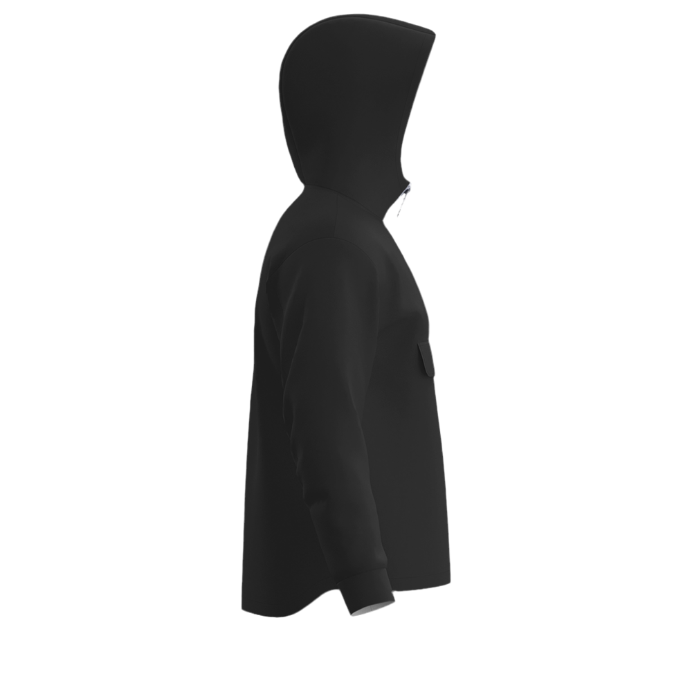 Charcoal Black Men's Fleece-Lined Quarter Zip Pocket Hoodie