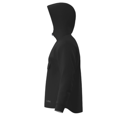 Charcoal Black Men's Fleece-Lined Quarter Zip Pocket Hoodie