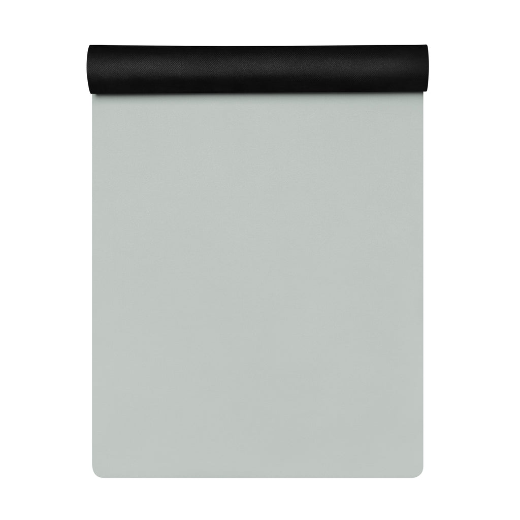 Sage green yoga mat with rolled edge