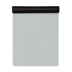 Light sage yoga mat with rolled black top section