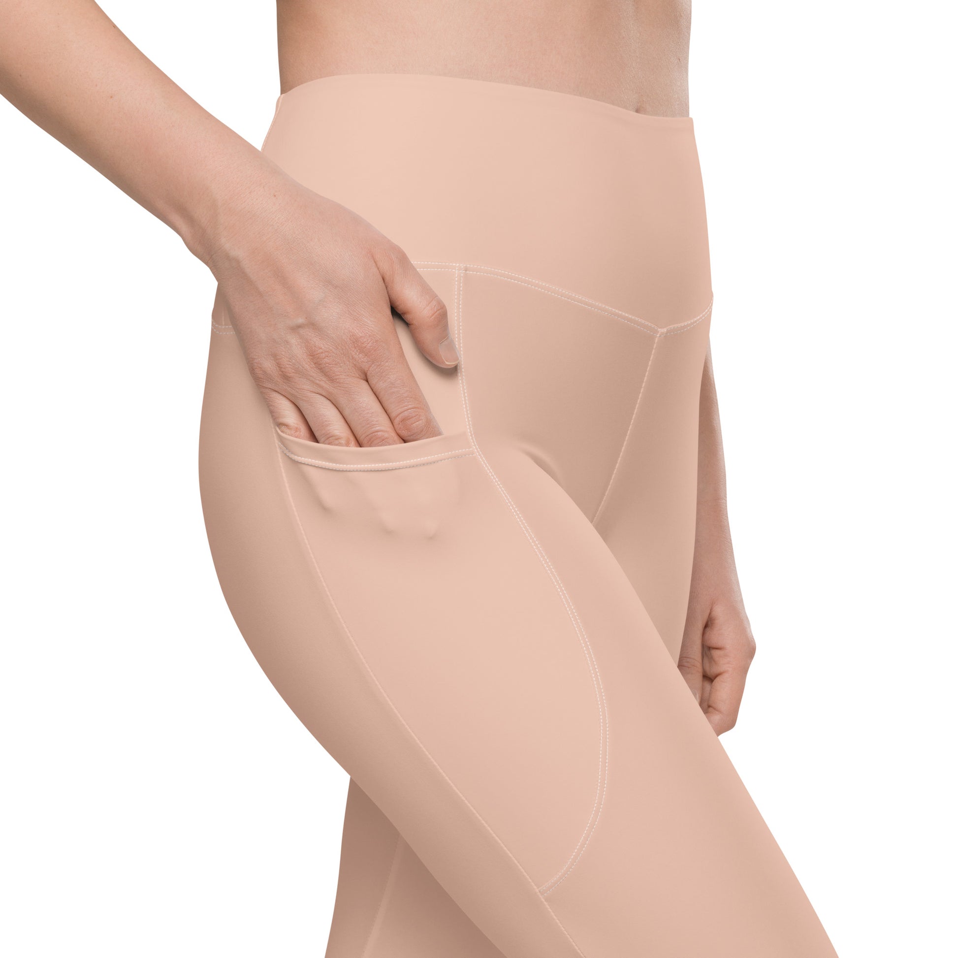 Dirty Pink Athletic Leggings With Pockets 