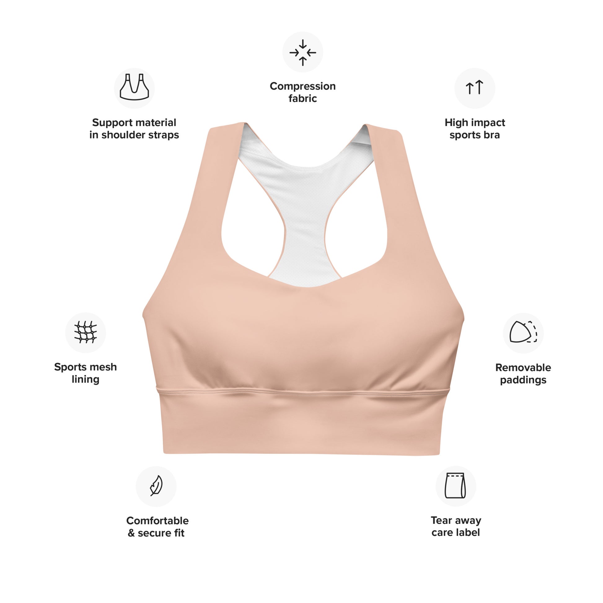 Dirty Pink Women's Longline Sports Bra