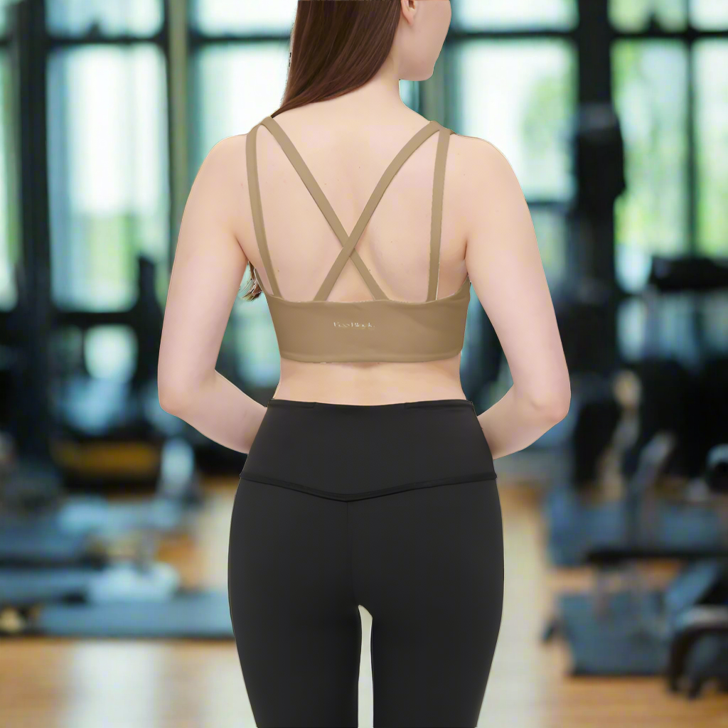 Golden Sandstone Women's Racerback Sports Bra Butter Soft Texture