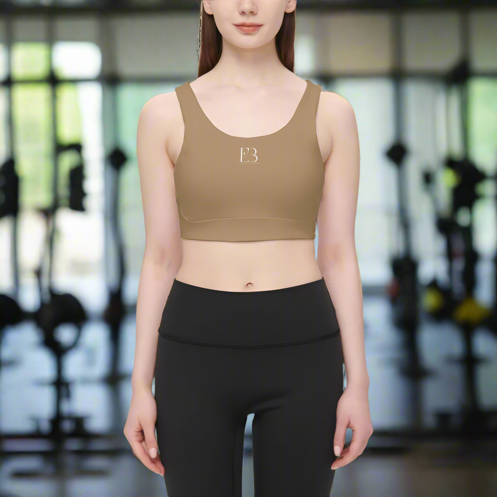 Golden Sandstone Women's Racerback Sports Bra Butter Soft Texture