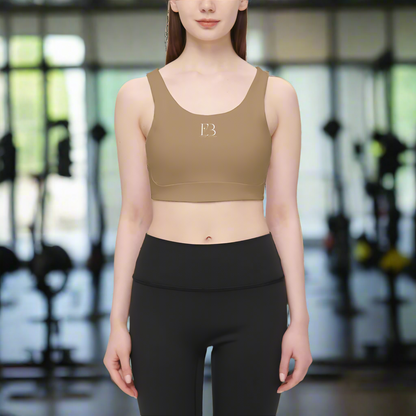 Golden Sandstone Women's Racerback Sports Bra Butter Soft Texture