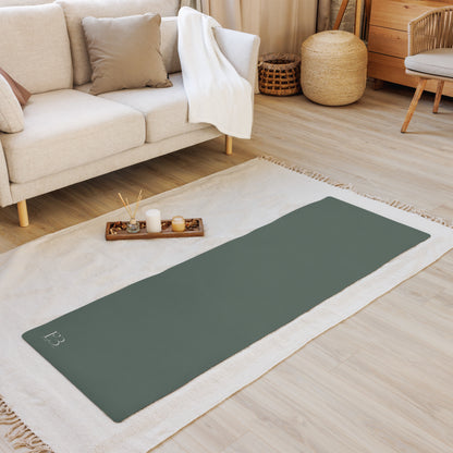 Solid Cypress performance yoga mat with solid neutral aesthetic
