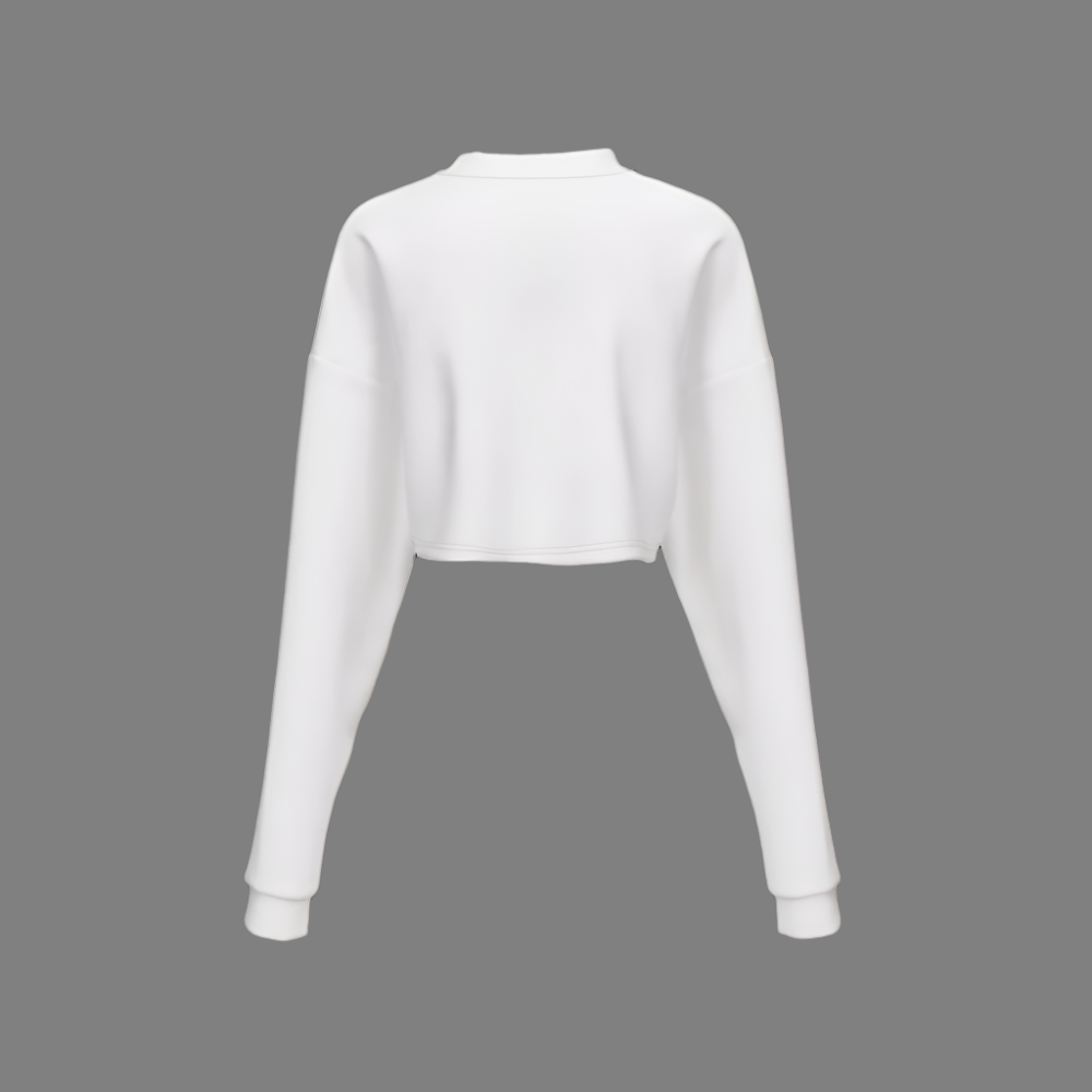 Zen Veil Women's Cropped Crewneck Sweatshirt-Techno Scuba Knit