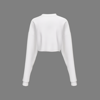 Zen Veil Women's Cropped Crewneck Sweatshirt-Techno Scuba Knit