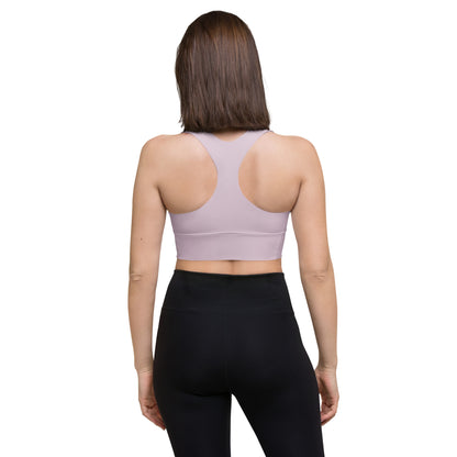 Eco Black Longline sports bra - Pale Twilight