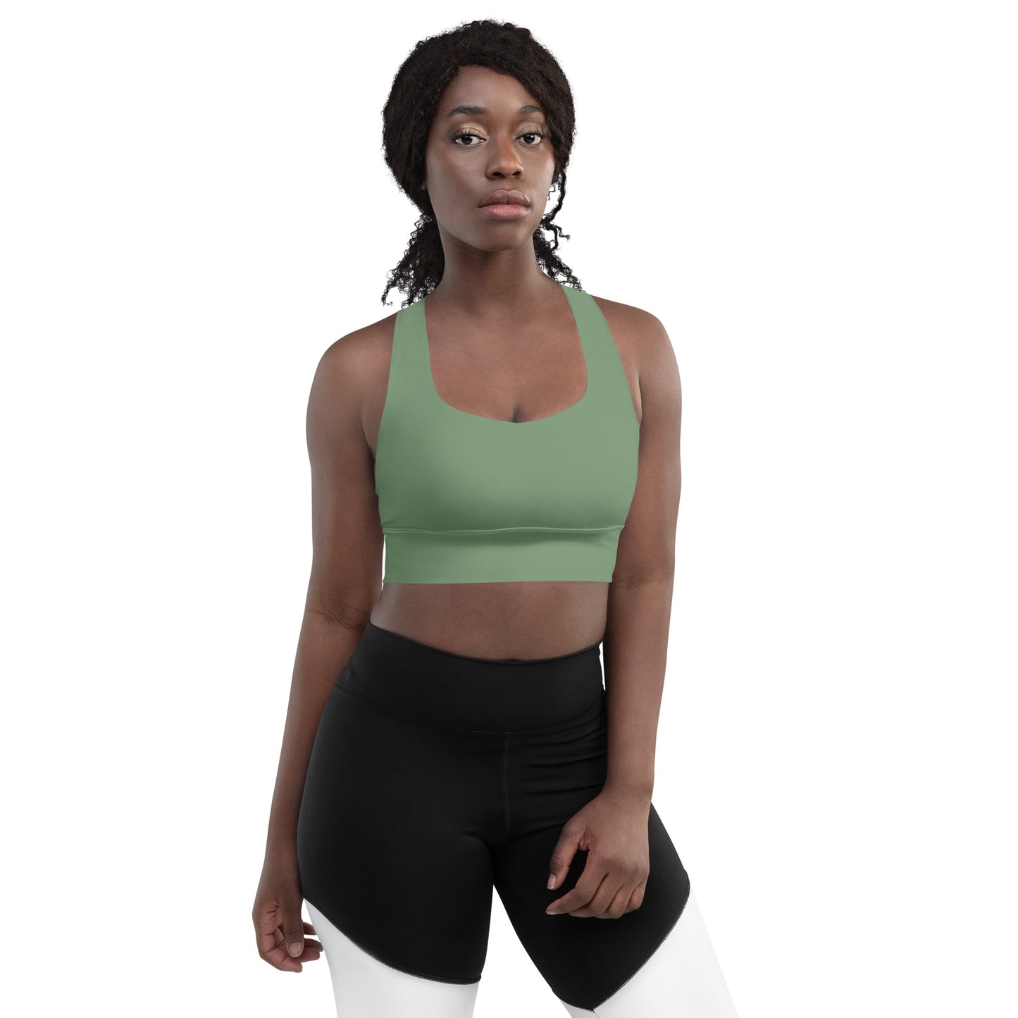 Longline sports bra - Grass Green