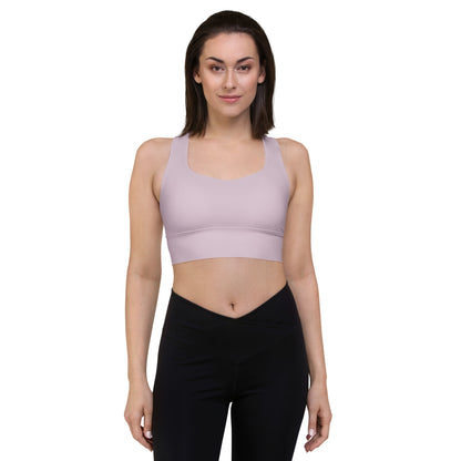 Eco Black Longline sports bra - Pale Twilight