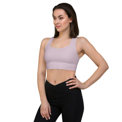 Eco Black Longline sports bra - Pale Twilight