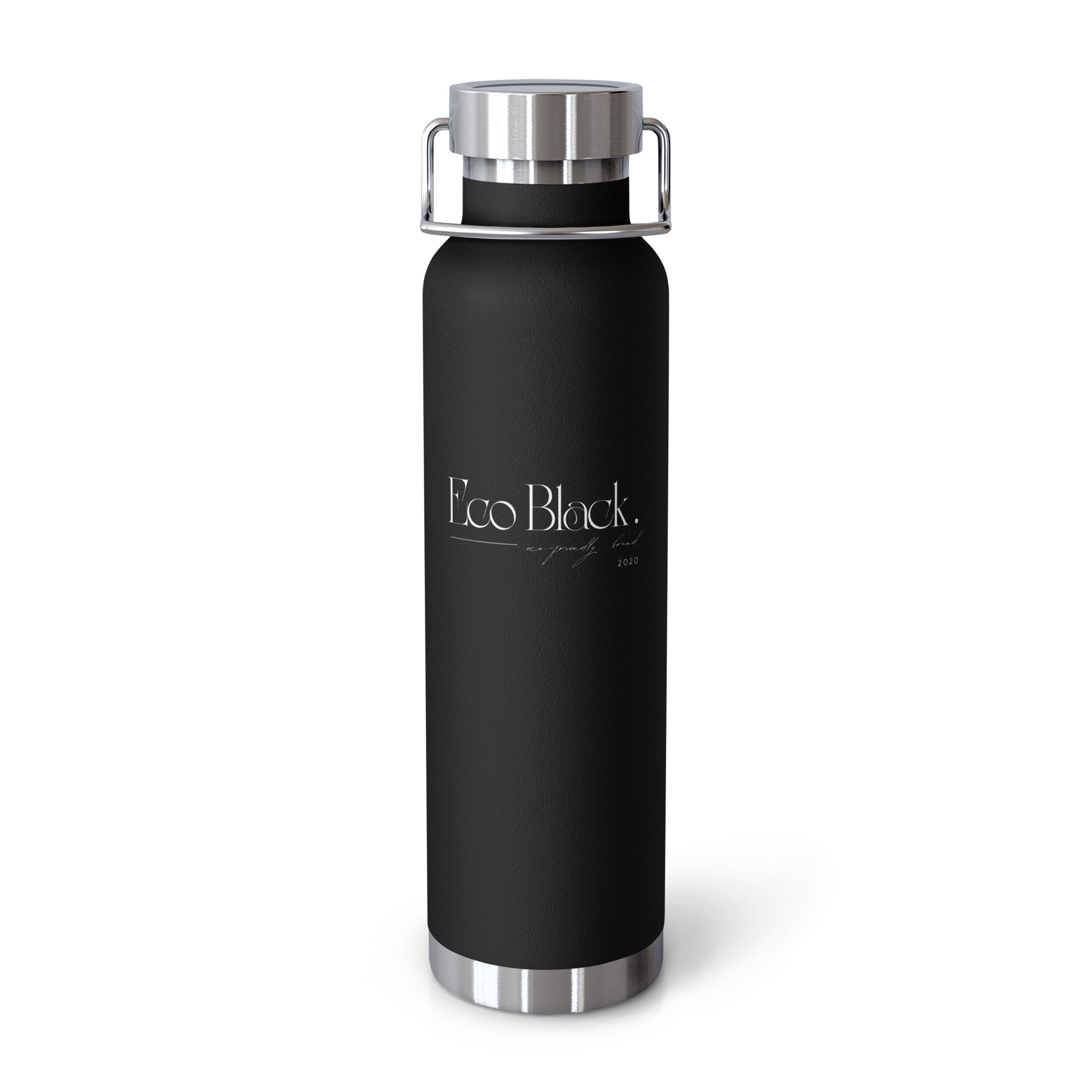 Eco Black | Black Copper Vacuum Insulated Bottle 22 oz— Eco-Friendly Yoga & Travel Water Bottle 