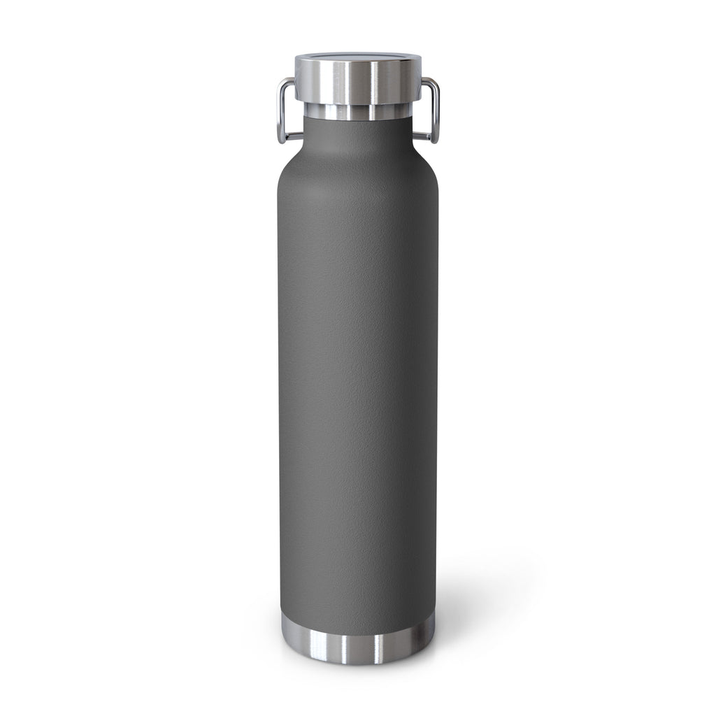 Eco Black | Gray Copper Vacuum Insulated Bottle 22 oz— Eco-Friendly Yoga & Travel Water Bottle 