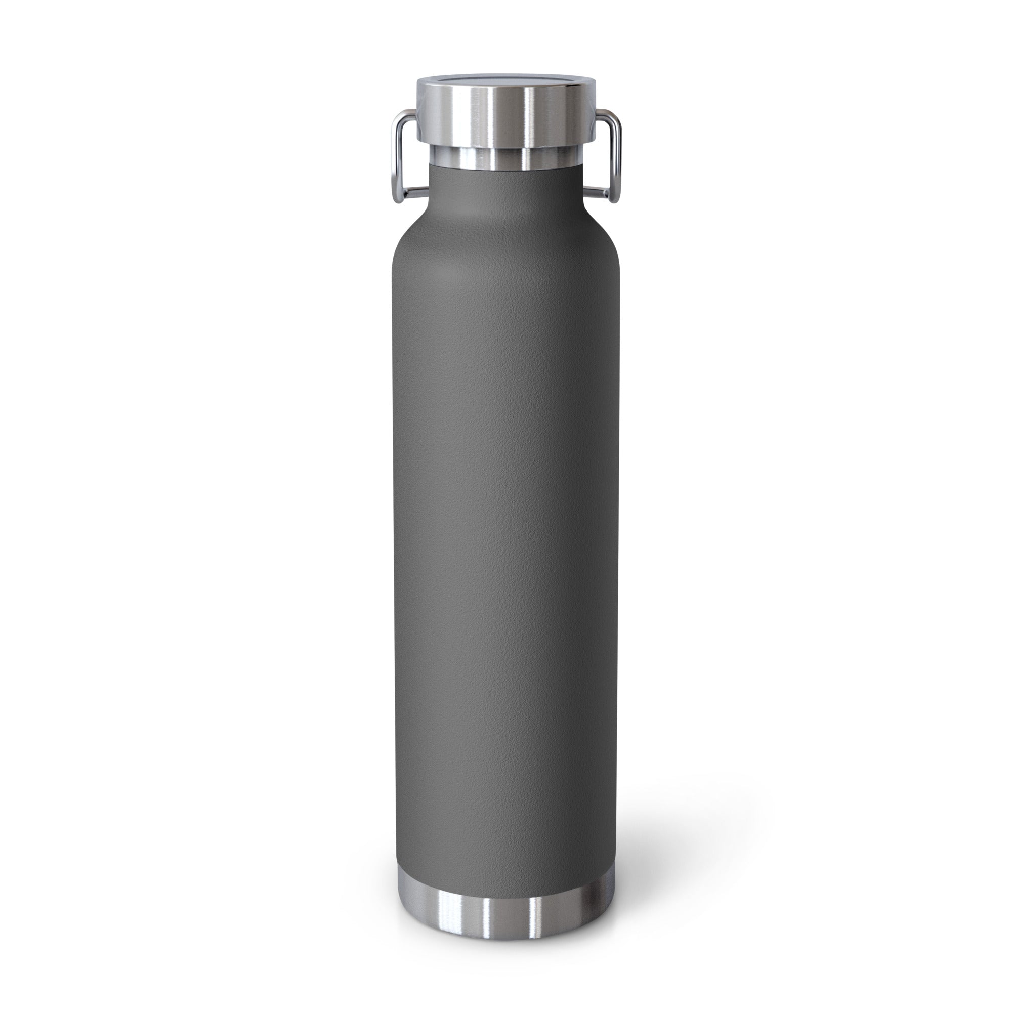 Eco Black | Gray Copper Vacuum Insulated Bottle 22 oz— Eco-Friendly Yoga & Travel Water Bottle 