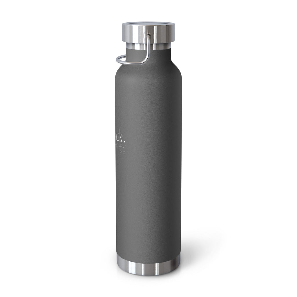Eco Black | Gray Copper Vacuum Insulated Bottle 22 oz— Eco-Friendly Yoga & Travel Water Bottle 