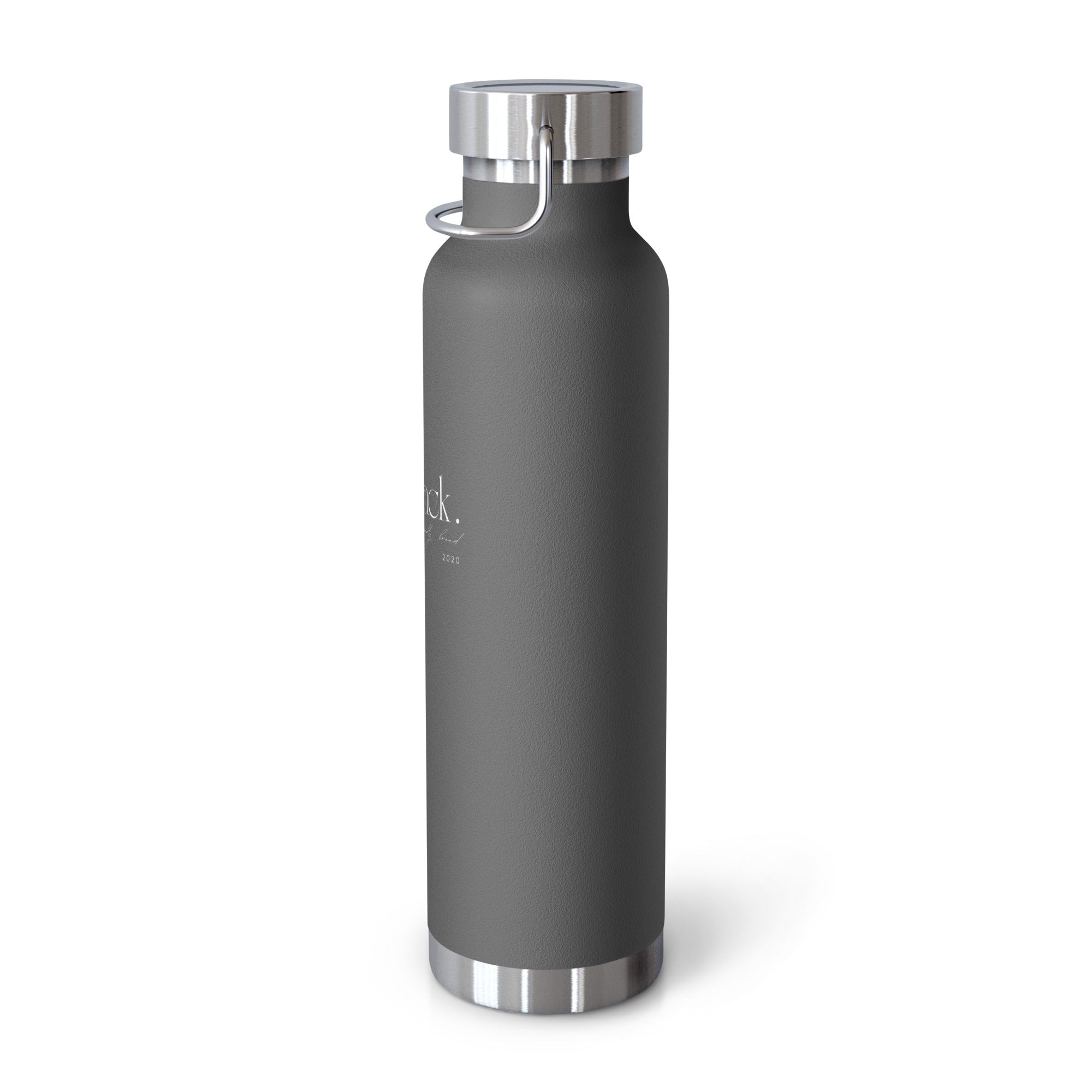 Eco Black | Gray Copper Vacuum Insulated Bottle 22 oz— Eco-Friendly Yoga & Travel Water Bottle 